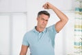 Man Sweating Very Badly Under Armpit Royalty Free Stock Photo