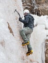 Man with ice axes and crampons Royalty Free Stock Photo