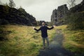 Man in Iceland mountain / landscape