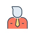 Color illustration icon for man, member and user