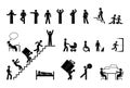 Different situations, pictogram people, stick figure character set