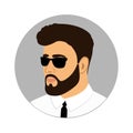 Man icon. Gentleman. Logo. A man with a beard and mustache. Royalty Free Stock Photo