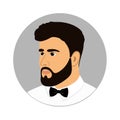 Man icon. Gentleman. Logo. A man with a beard and mustache. Royalty Free Stock Photo