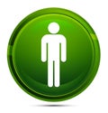 Man icon glassy green round button illustration Royalty Free Stock Photo