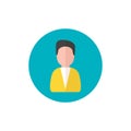 Man Icon. Manager symbol in flat style - round color icon. Royalty Free Stock Photo