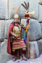 Man Inca warrior peruvian Andes Cuzco Peru Royalty Free Stock Photo