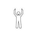 a man with indexed fingers icon. Element of people celebrating for mobile concept and web apps. Thin line icon for website design