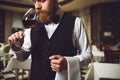 Man inhaling race of wine Royalty Free Stock Photo