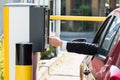 Man Inserting Ticket For Parking Area Royalty Free Stock Photo