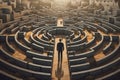 man inside maze Royalty Free Stock Photo