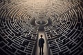 man inside maze Royalty Free Stock Photo