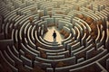 man inside maze Royalty Free Stock Photo