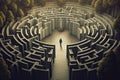 man inside maze Royalty Free Stock Photo