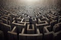 man inside maze Royalty Free Stock Photo