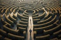 man inside maze Royalty Free Stock Photo