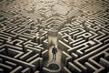 man inside maze Royalty Free Stock Photo