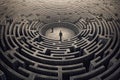 man inside maze Royalty Free Stock Photo