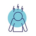 Man with insomnia line style icon vector design