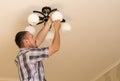 Man installing bulb Royalty Free Stock Photo