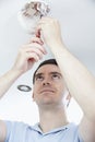 Man Installing Smoke Or Carbon Monoxide Detector Royalty Free Stock Photo