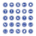 Man interests icon set, blue color