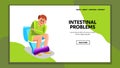 Man With Intestinal Problems Sitting Toilet Vector Royalty Free Stock Photo