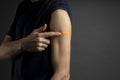 man introduced the coronavirus vaccine Royalty Free Stock Photo