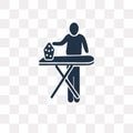 Man Ironing vector icon isolated on transparent background, Man