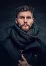 A man in a jacket and scarf. Royalty Free Stock Photo