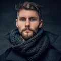 A man in a jacket and scarf. Royalty Free Stock Photo