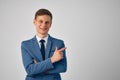 man with a jacket in a tie self-confidence success cropped view Royalty Free Stock Photo