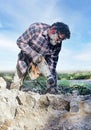 Man and jackhammer Royalty Free Stock Photo