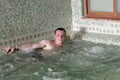 Man in jacuzzi Royalty Free Stock Photo