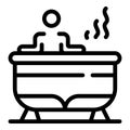 Man in the jacuzzi icon, outline style