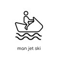 man Jet ski icon. Trendy modern flat linear vector man Jet ski i Royalty Free Stock Photo