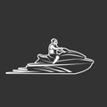 Man on Jet Ski isolated black background