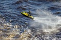 Man on jet ski jump on the wave Royalty Free Stock Photo