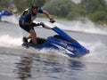 Man on jet ski in the river Royalty Free Stock Photo