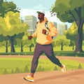 Man Jogging in City Park