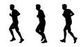 Man jogging silhouettes set 1