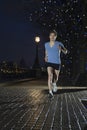 Man Jogging On Street At Night Royalty Free Stock Photo