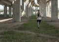 Man jogging during street workout