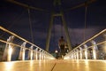 Man jogging on a bridge at night in Singapore Royalty Free Stock Photo