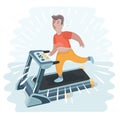 Man jogging on a treadmill Royalty Free Stock Photo