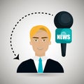 man journalist news microphone