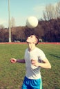 Man juggles with his head