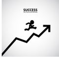 Man jump over growing chart. Silhouette Graphic Design. Success Concept. Royalty Free Stock Photo