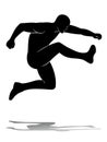 Man jump, vector silhouette Royalty Free Stock Photo