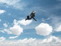 Man jumping from cloud