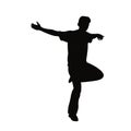 A man jumping, dancing, body black color silhouette vector